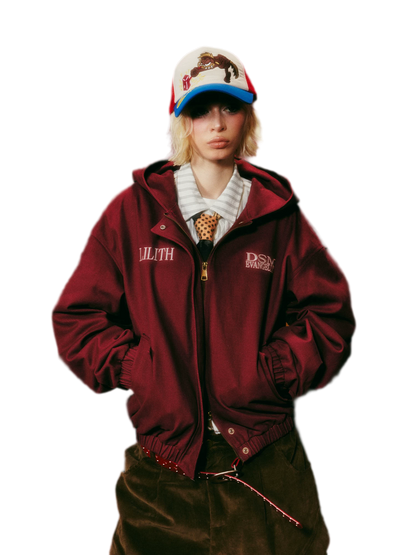 Washed Graphic Hooded Jacket