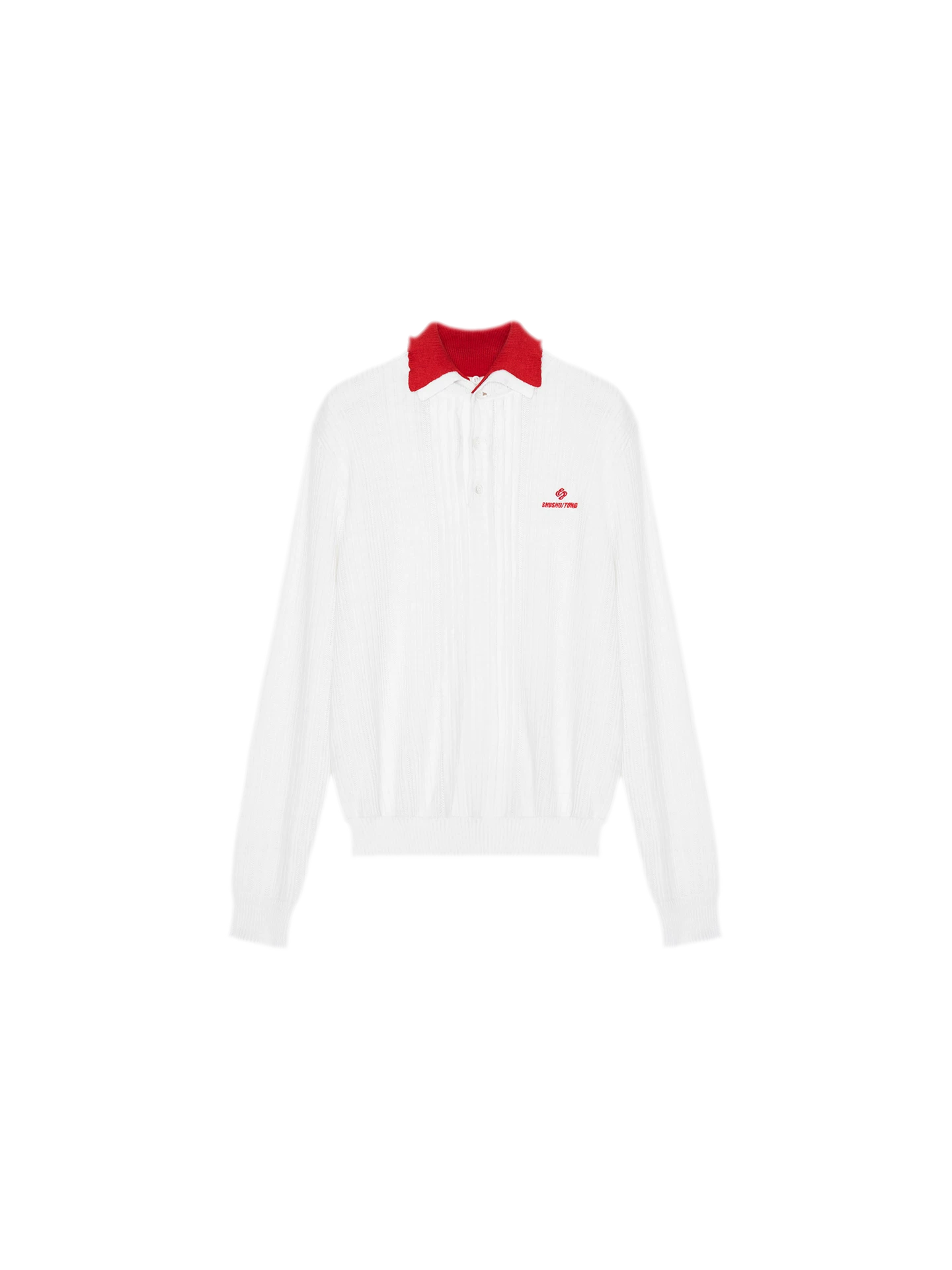 Summer Knit Pullover with Contrasting Collar