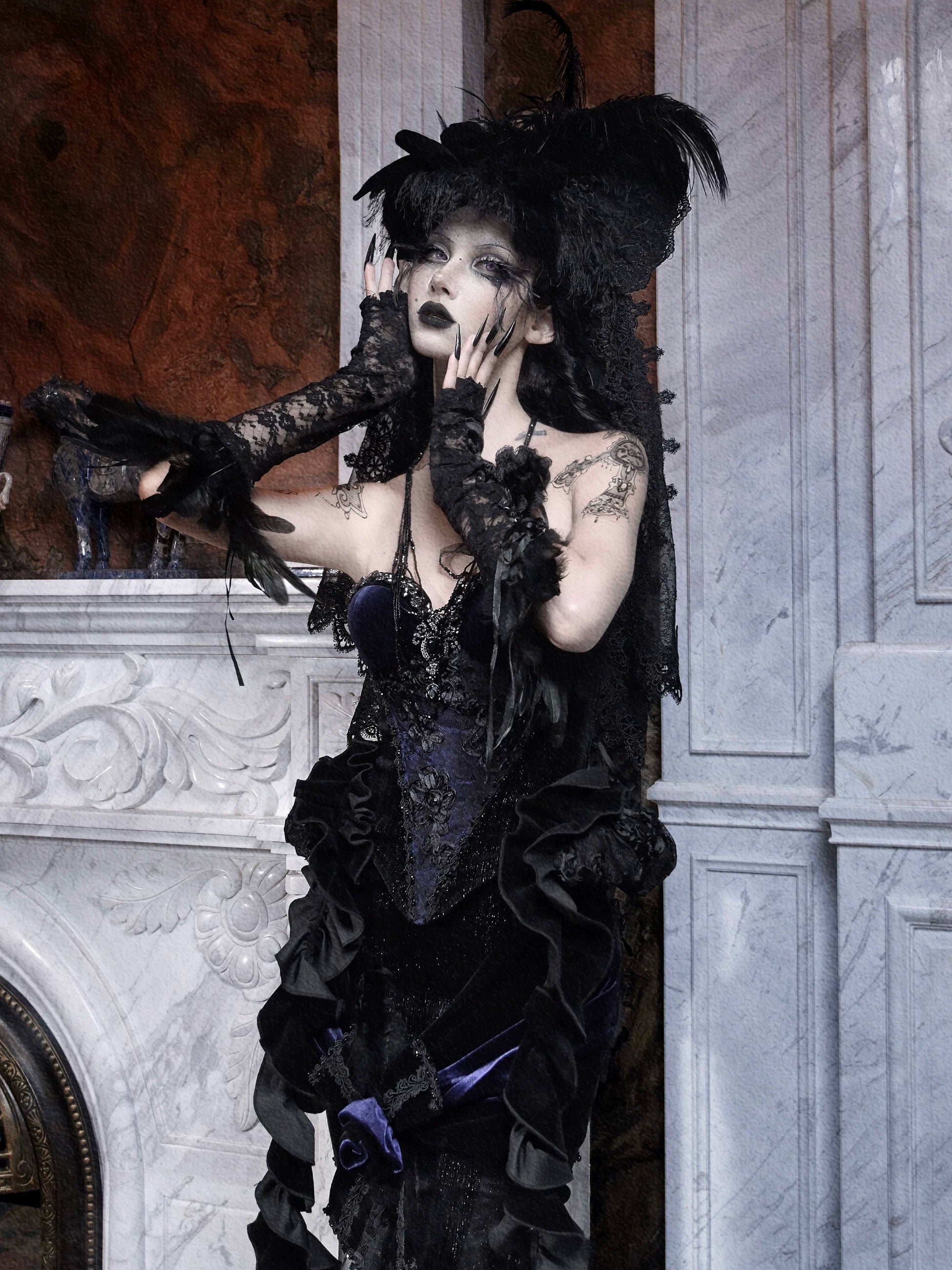 Rhinestone Velvet Gothic Corset