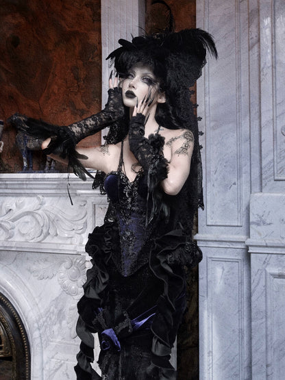Rhinestone Velvet Gothic Corset
