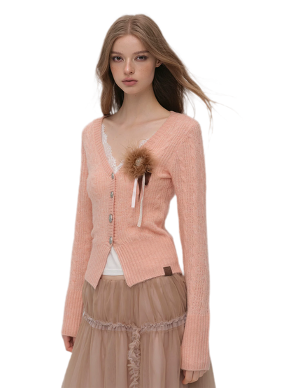 Feather Flower Statement Brooch