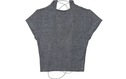 Open-Back Tie-Up T-Shirt