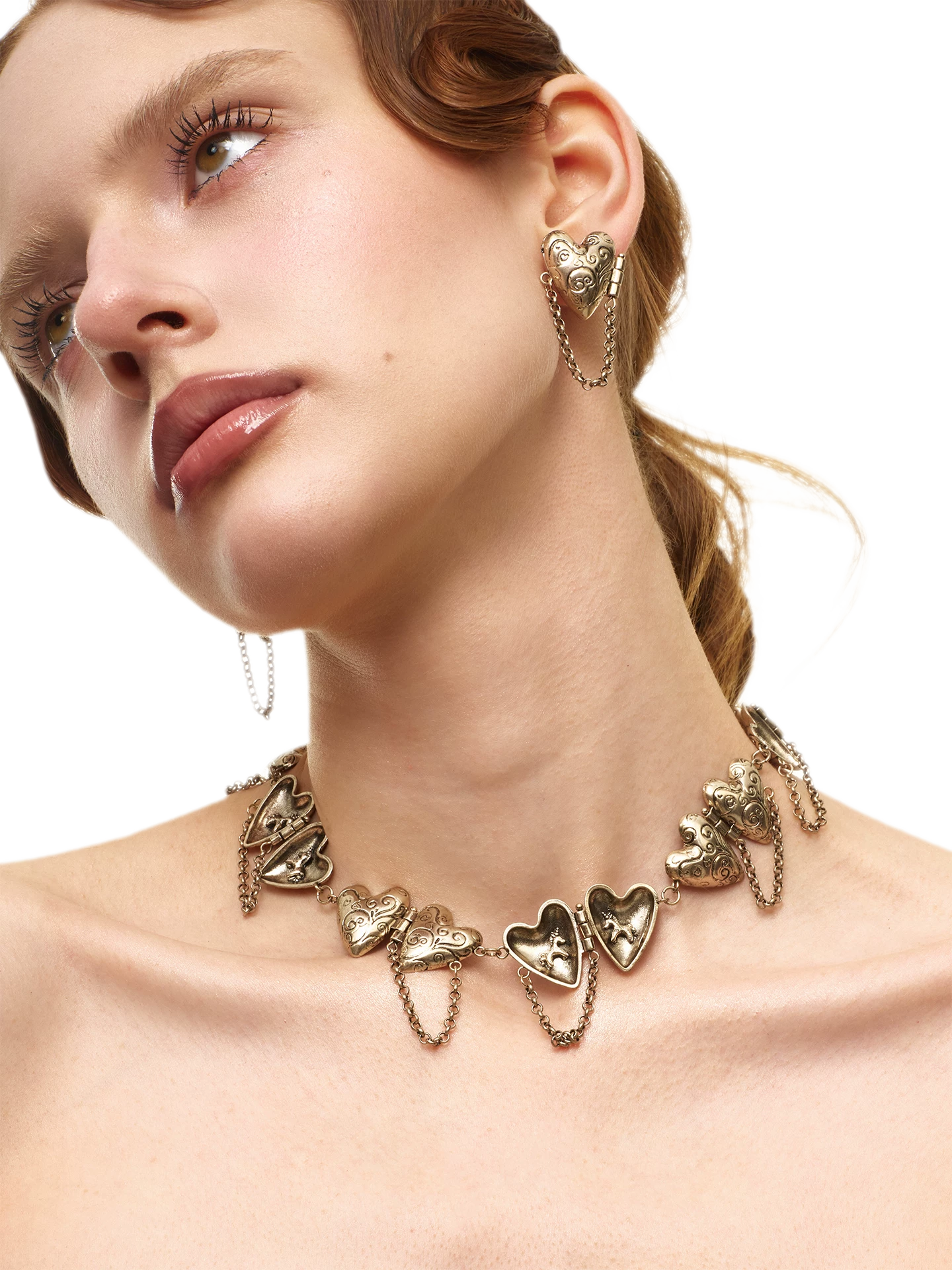 Retro Heart Fringe Necklace