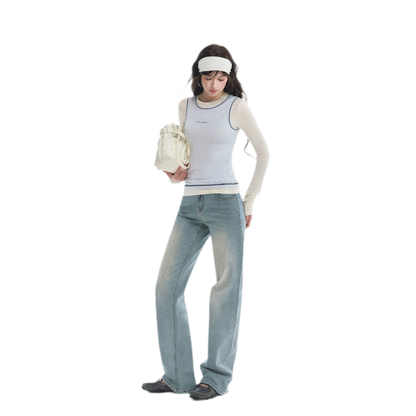 Contrast Trim Layered T-Shirt