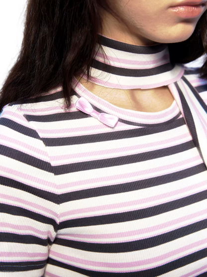 Striped Bow Two-Piece Set