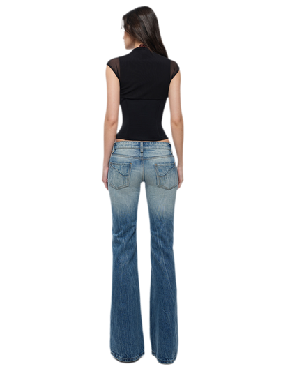 Heavy Wash Wide-Leg Jeans