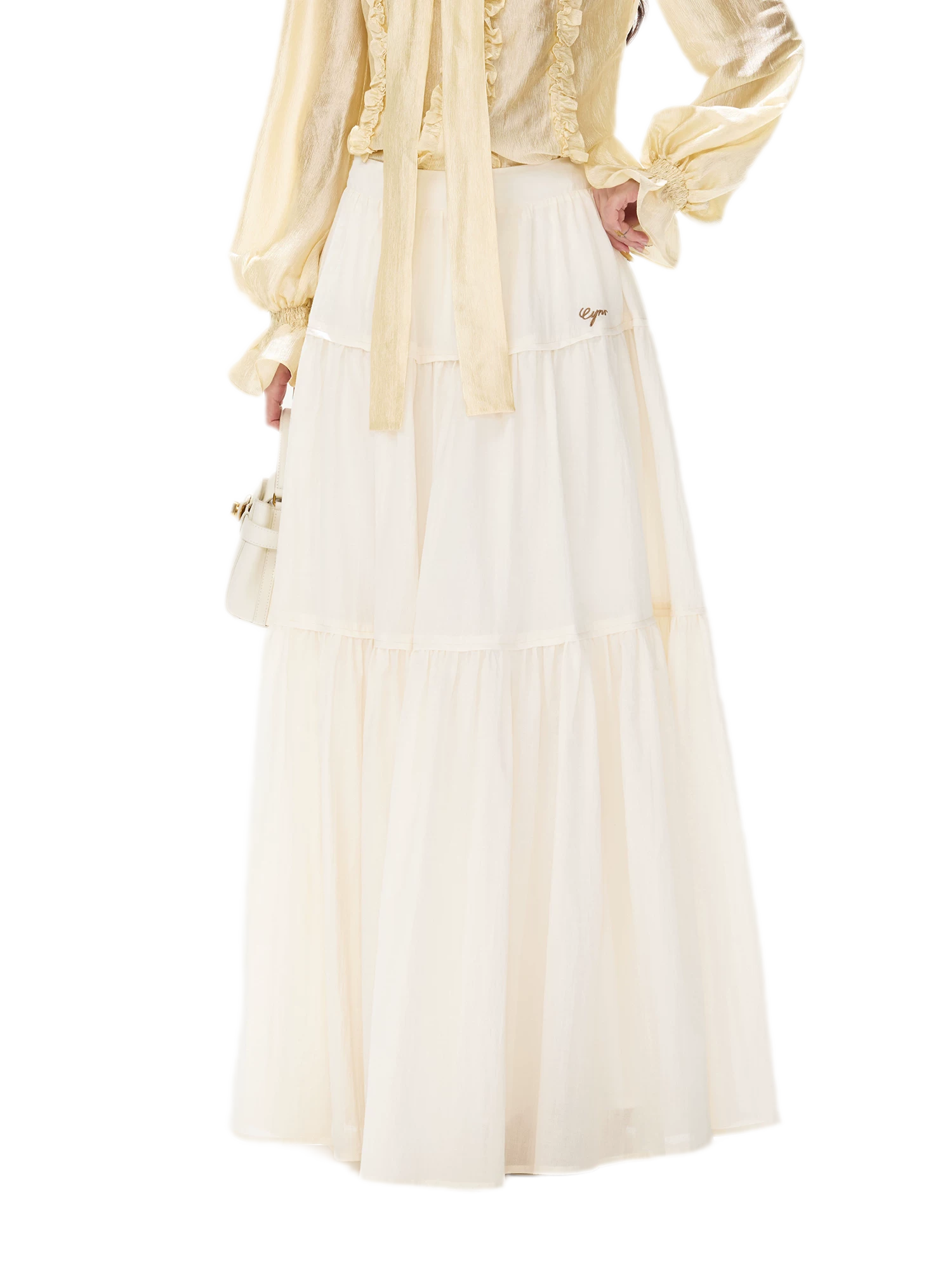Cotton Tiered A-Line Skirt