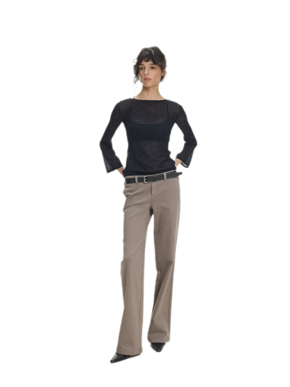 Mohair Sheer Flared Sleeve Top