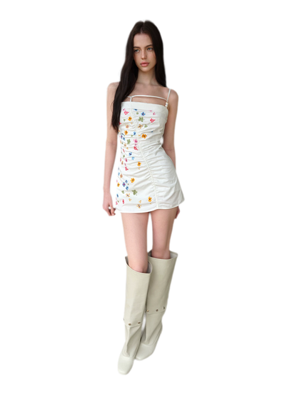 Vintage Embroidered Sleeveless Dress