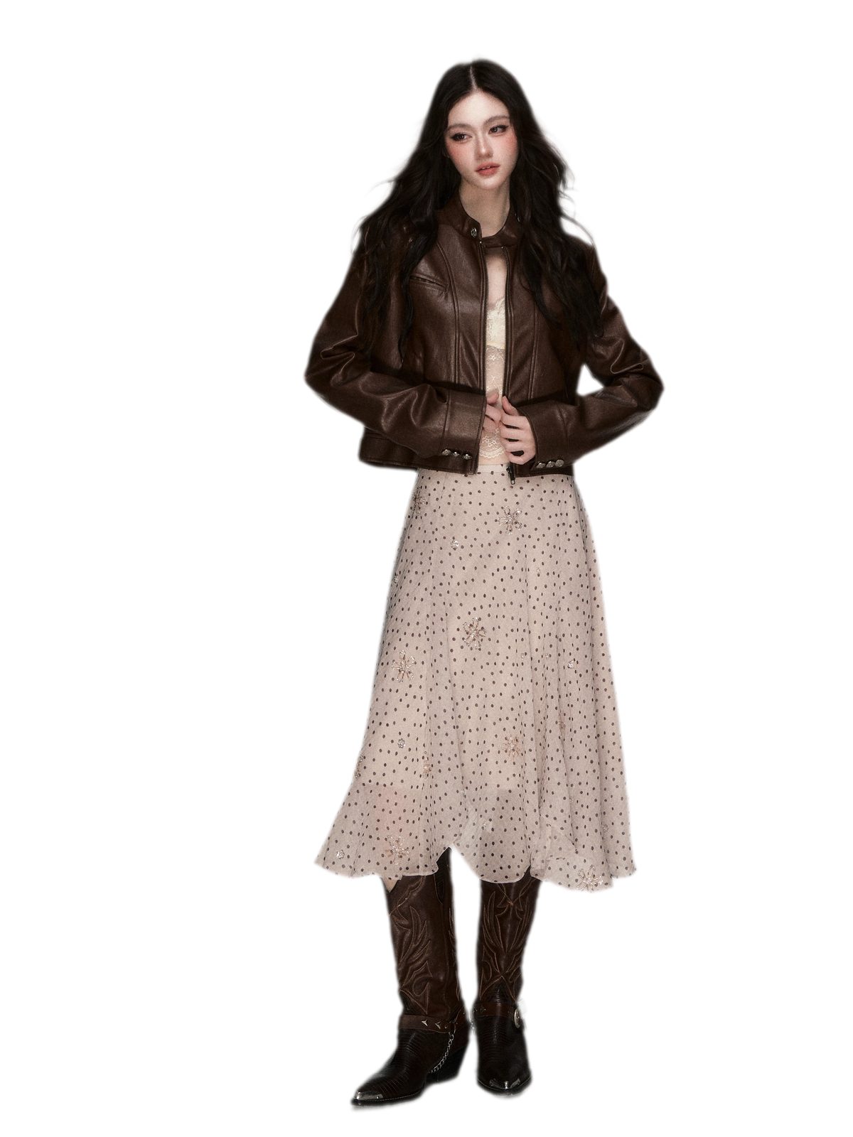 Vintage Cropped Motorcycle Jacket
