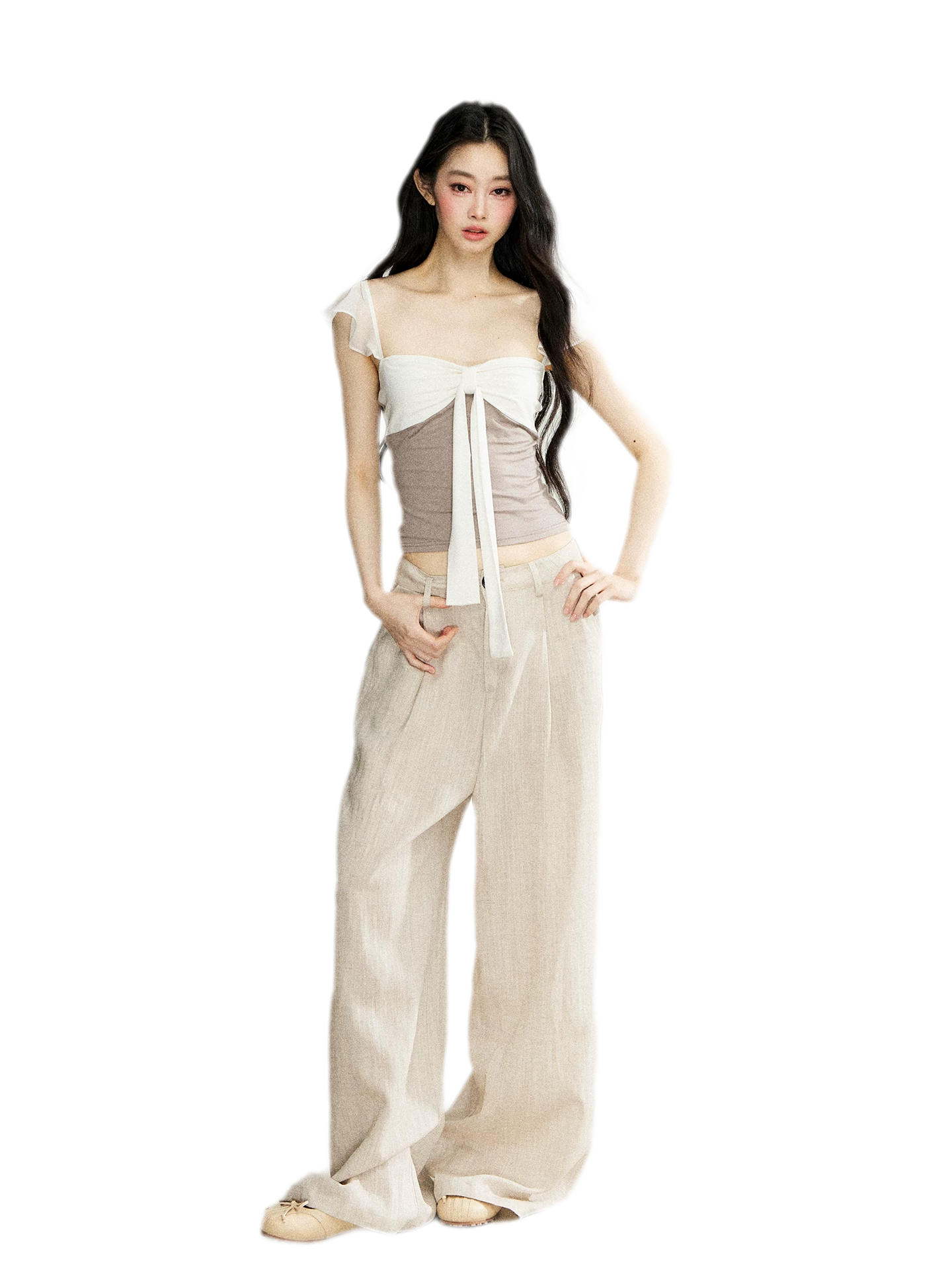 Faux Layered Bow Knit Tee
