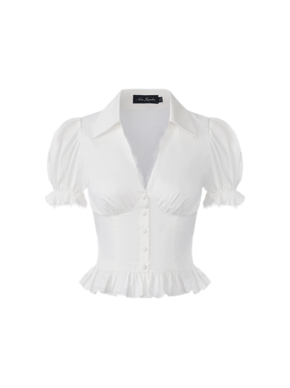 Back-Tie Puff Shirt