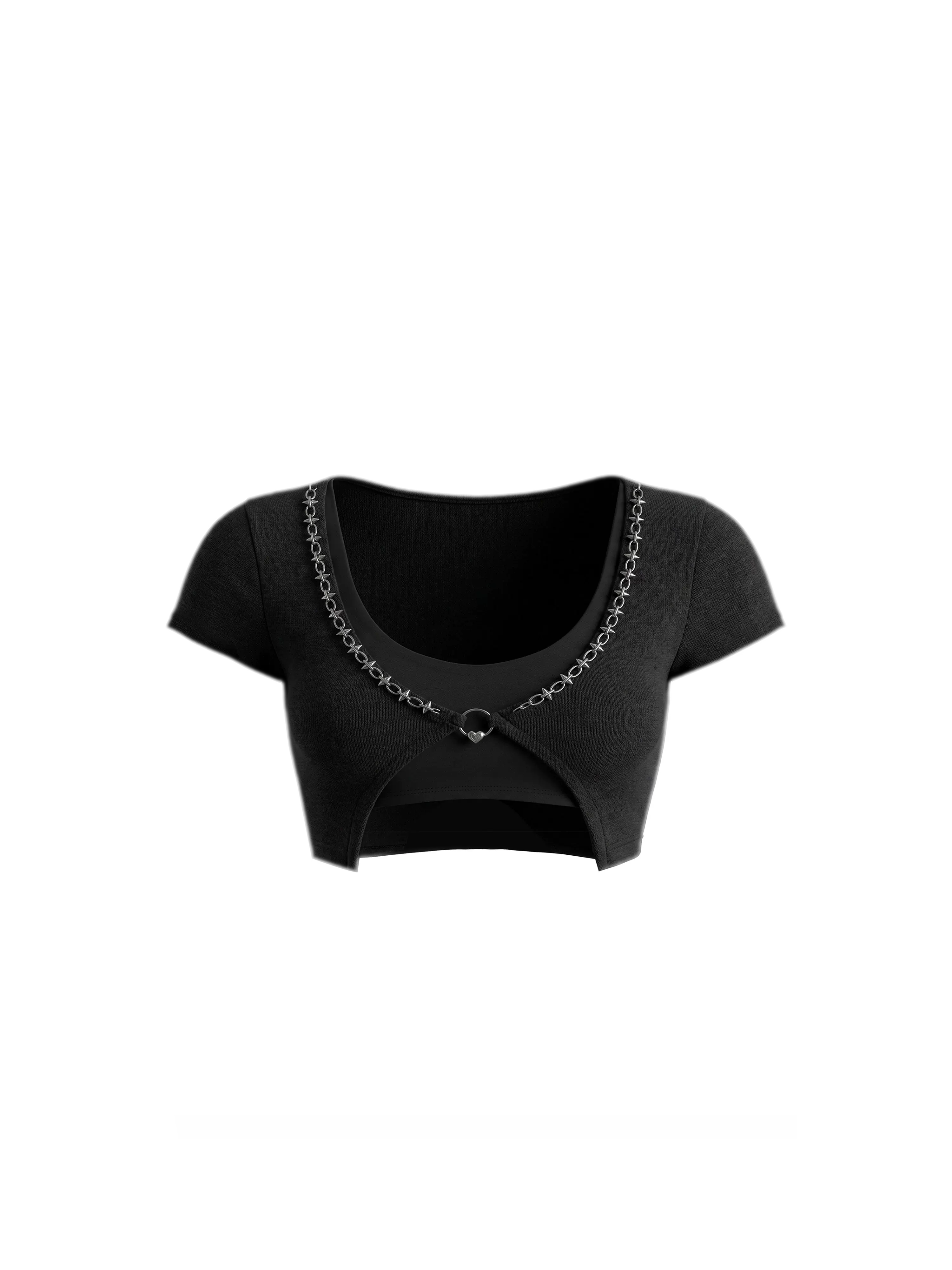 24ANS x UWA Faux Layered Chain Trim Tee