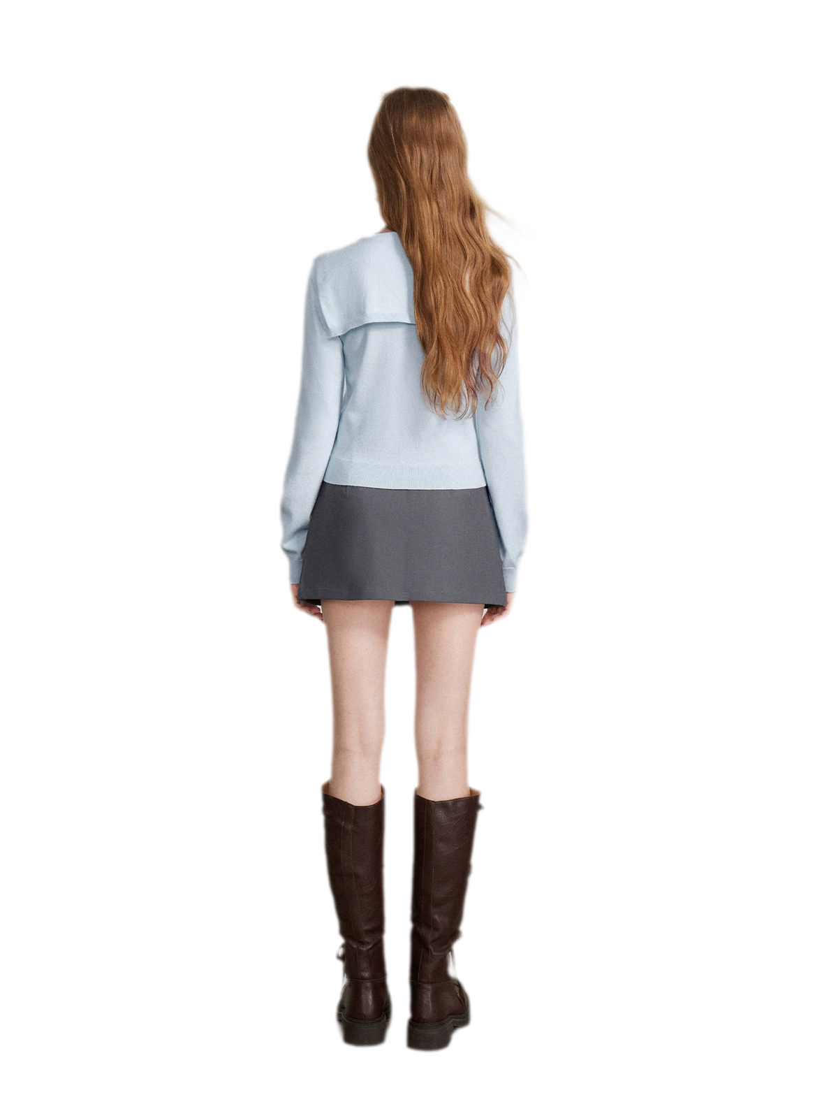 Textured Sailor Collar Sweater