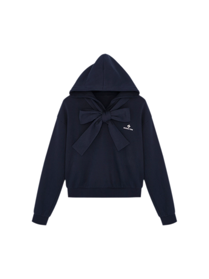 Bow Detail Cropped Hoodie