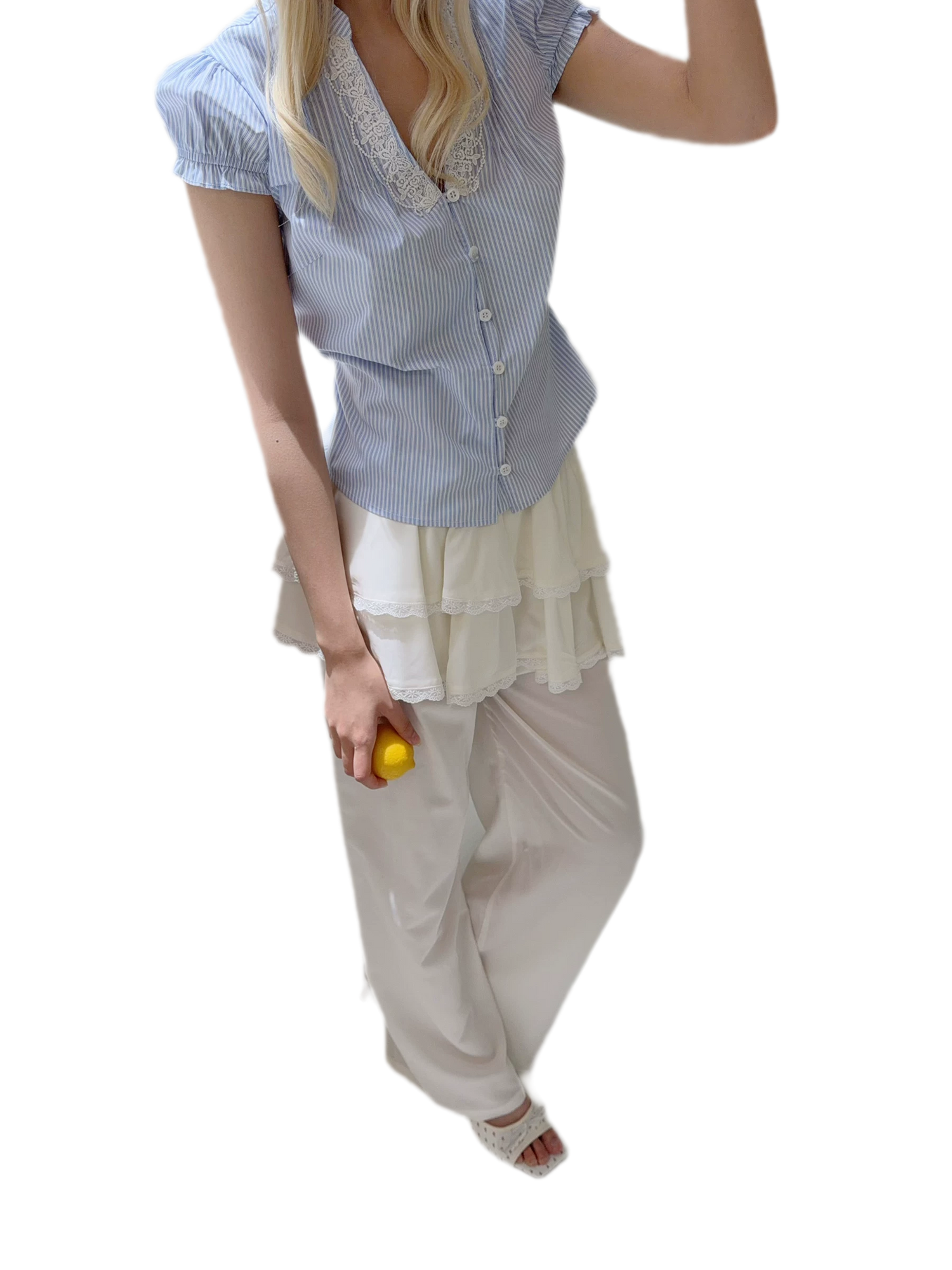 Ruffled Wide Leg Pants
