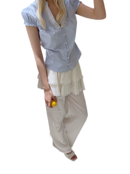 Ruffled Wide Leg Pants