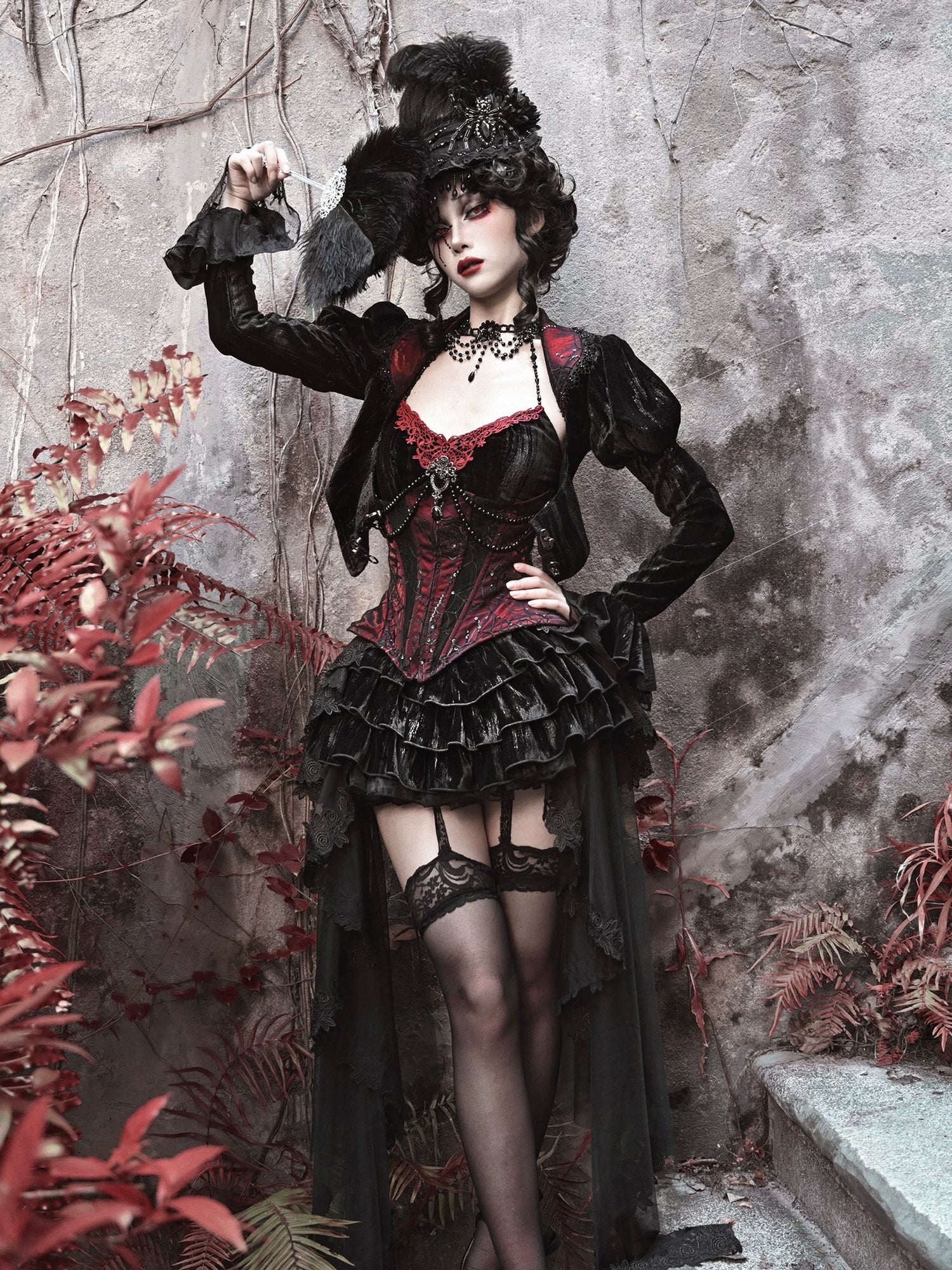 Gothic Velvet Fishbone Corset