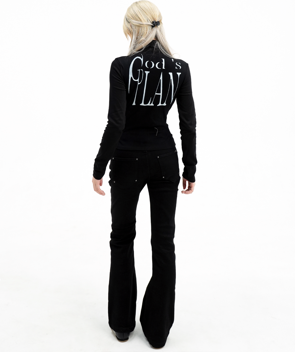 Graphic High-Neck Fitted Top