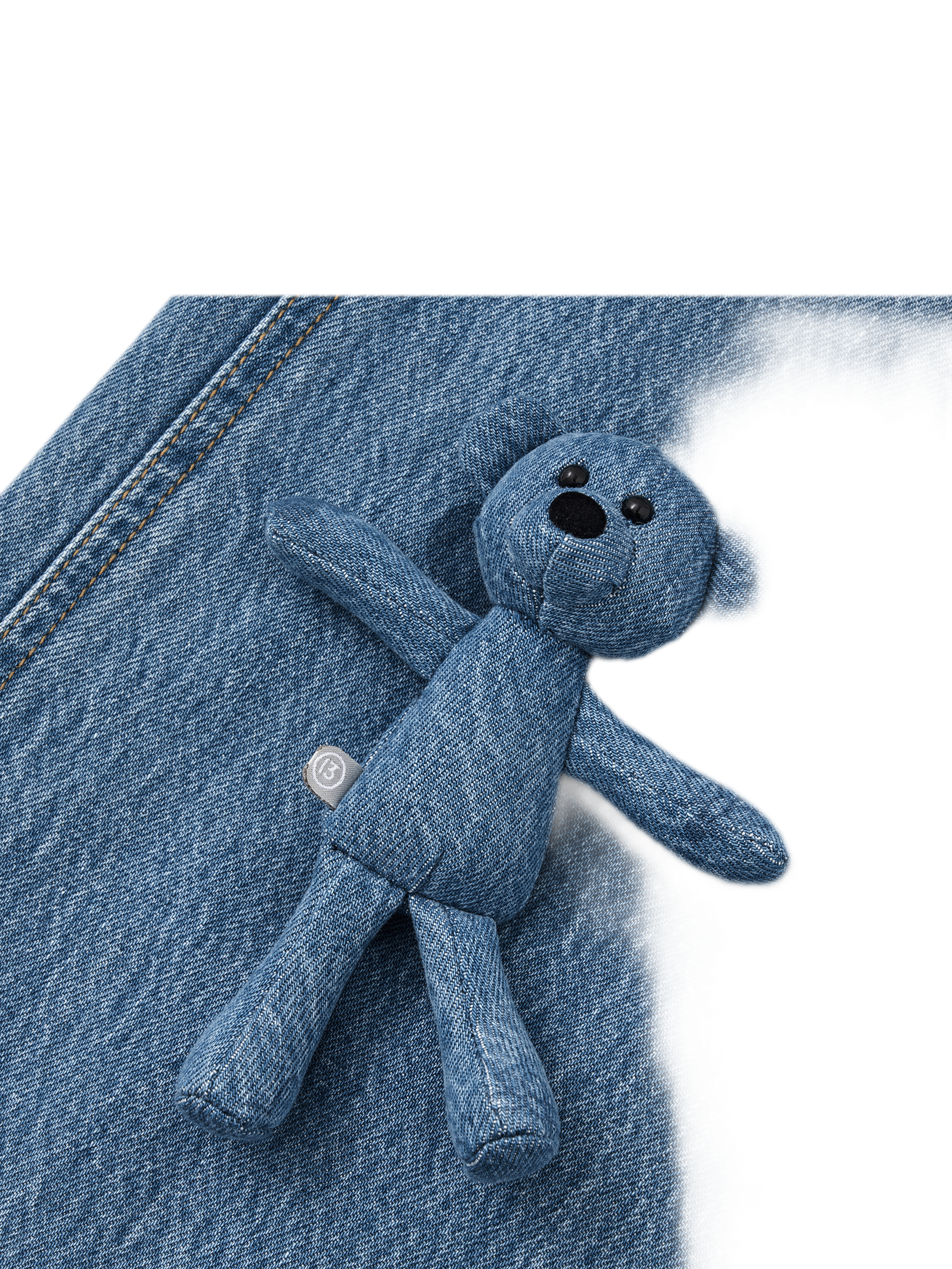 Bear Print Denim Pants