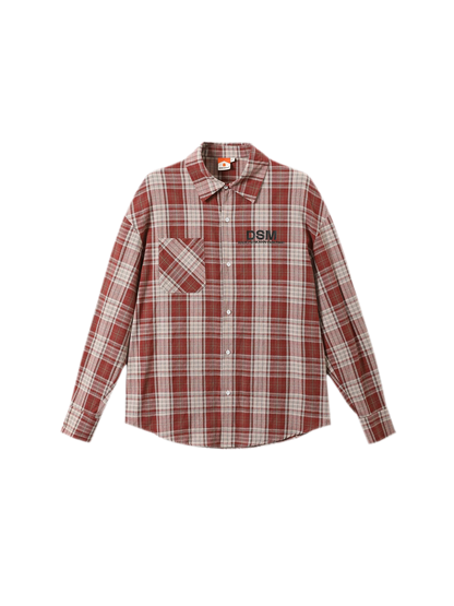 Contrast Plaid Oversized Shirt