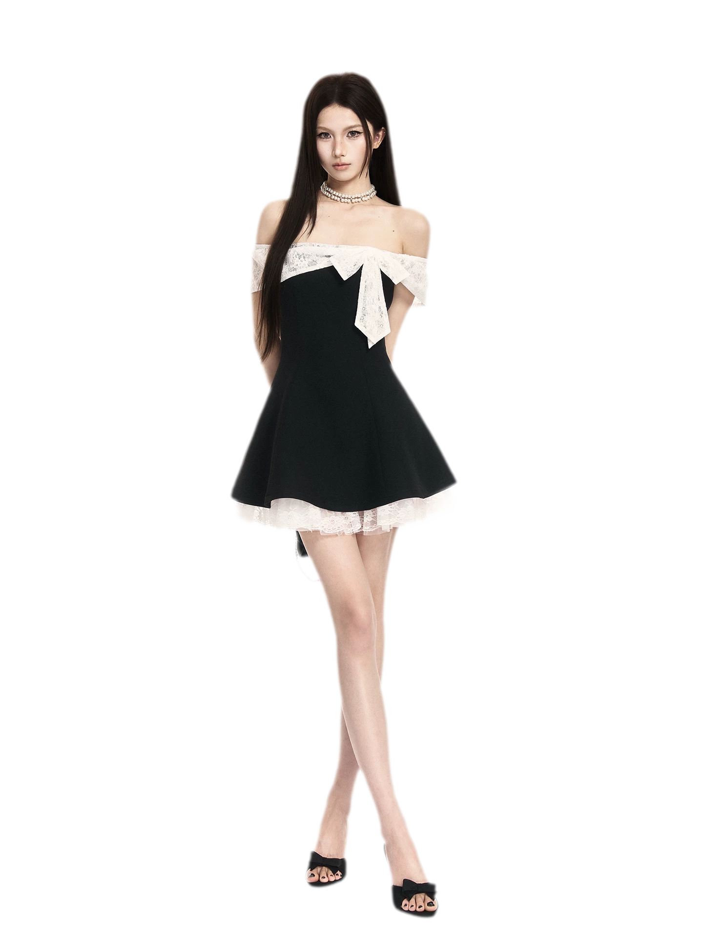 Black White Lace Dress