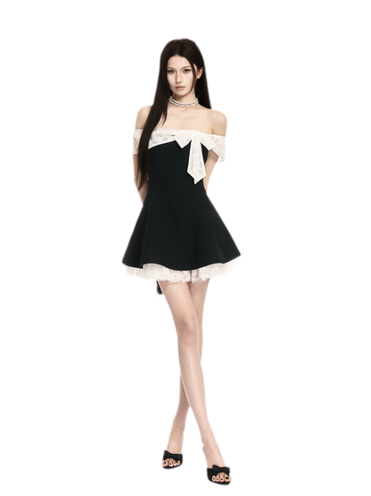 Black White Lace Dress