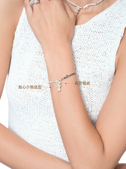 Bear Hug Pearl Heart Bracelet