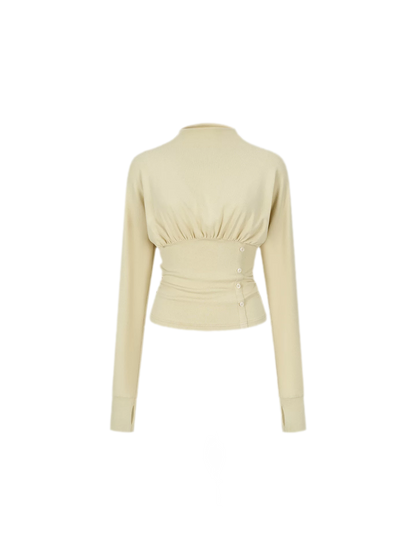 Ruched Knit Top Skirt Set