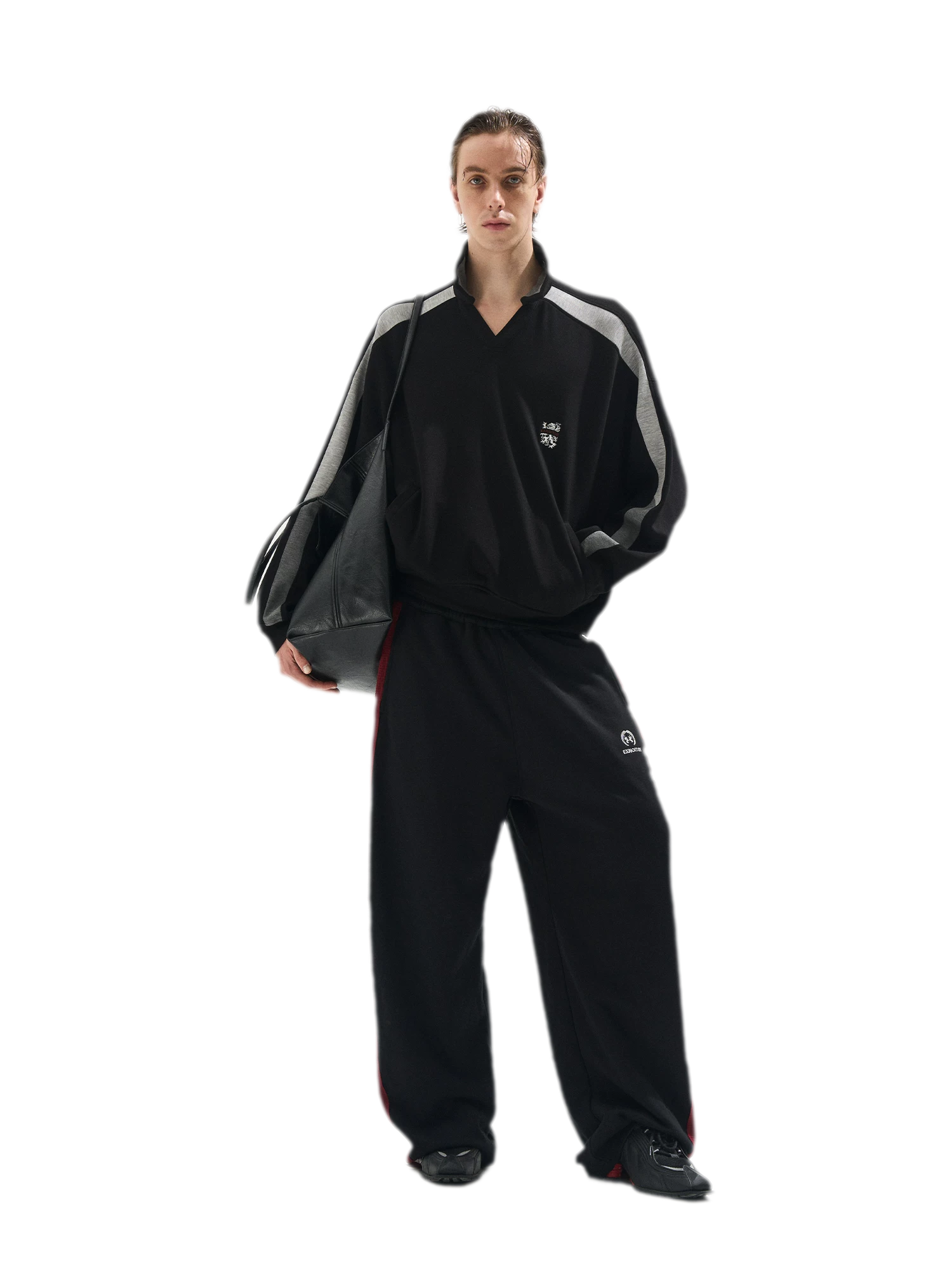 Contrast Polo Panel Sweatshirt