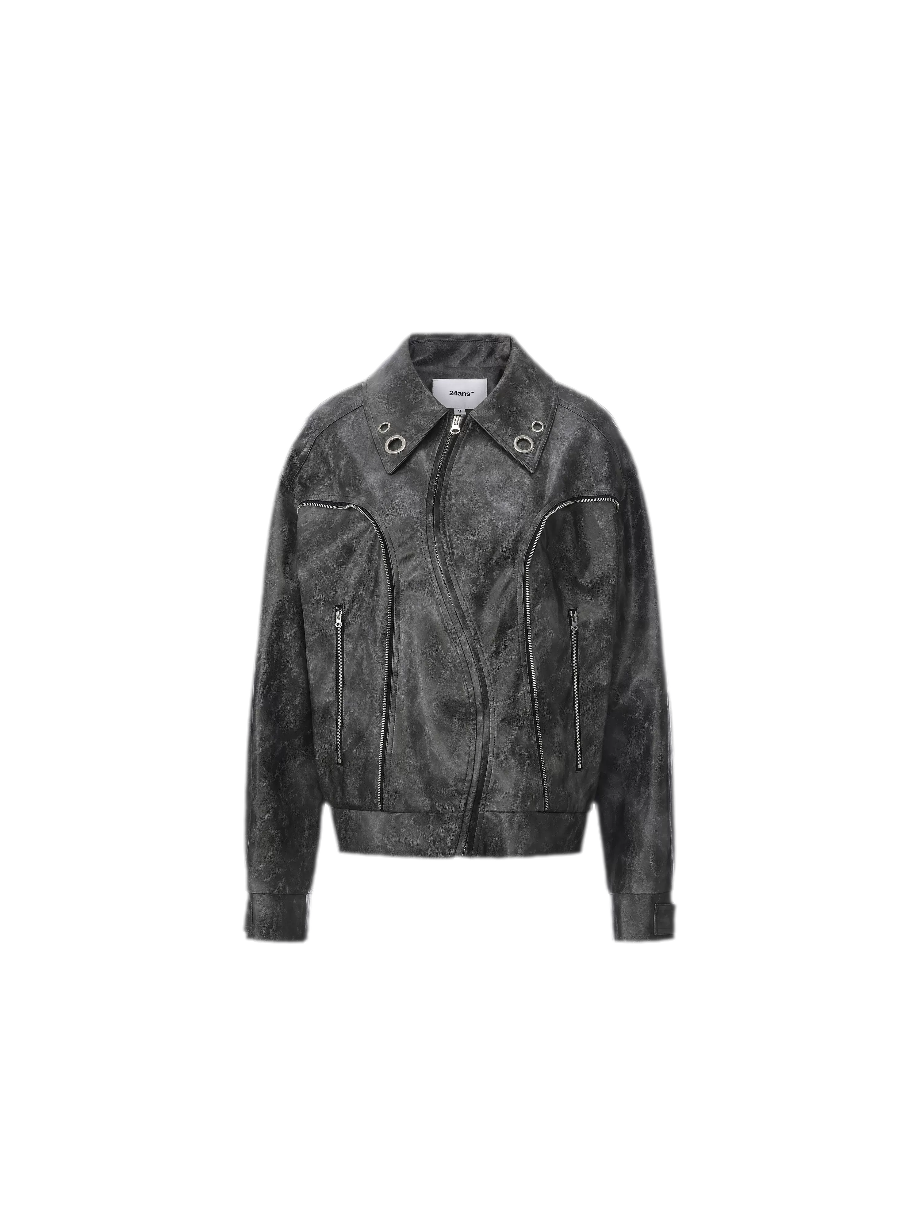 Textured Deconstructed PU Jacket