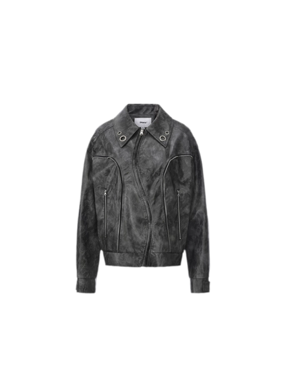Textured Deconstructed PU Jacket