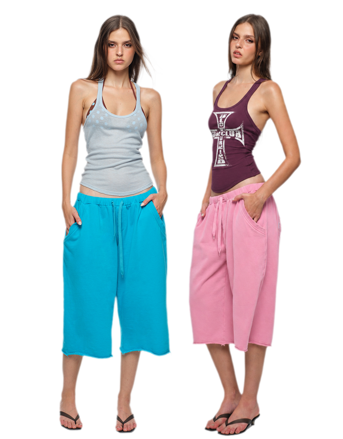 Wide-Leg Cropped Sweatpants