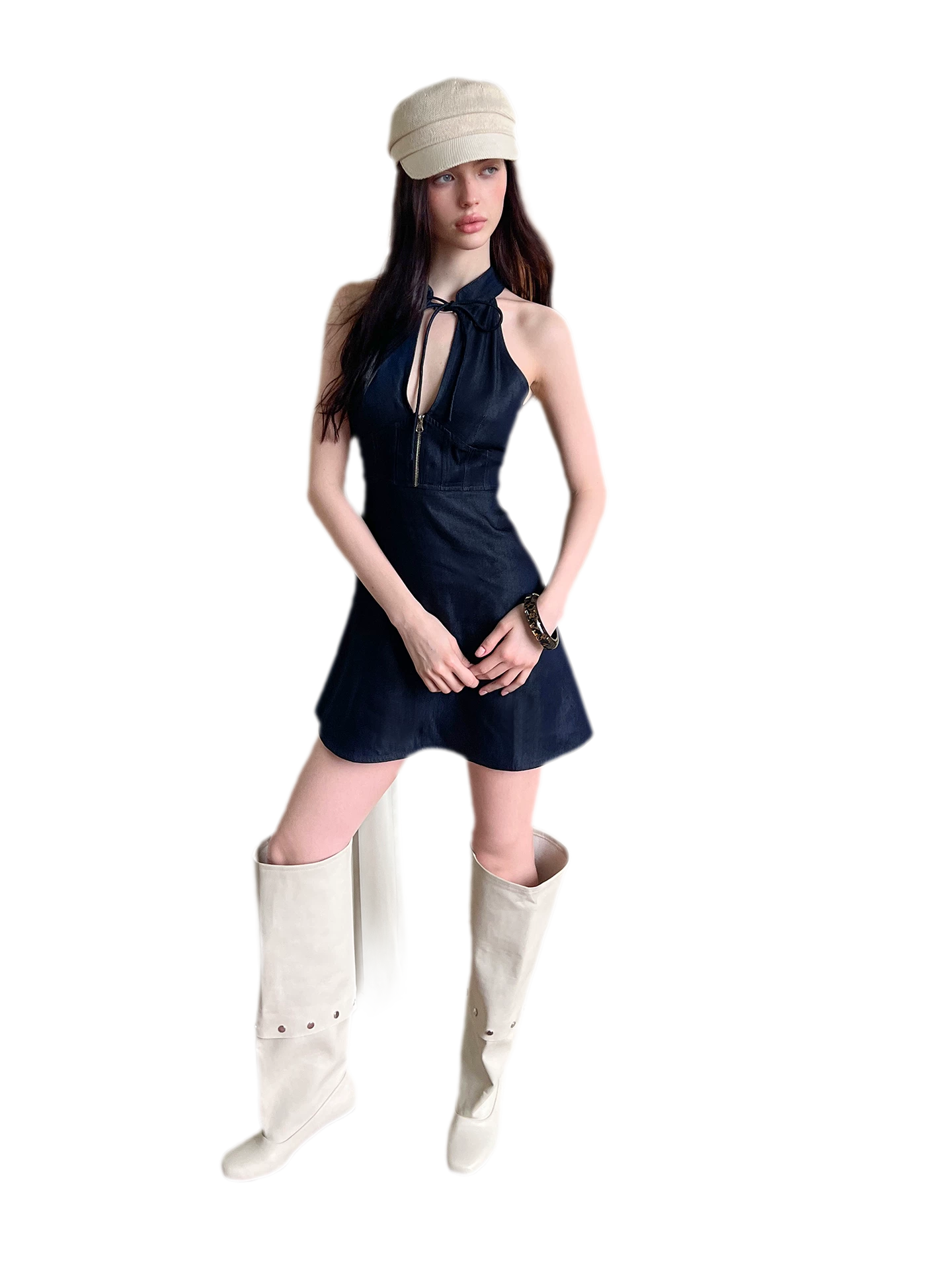 Sleeveless Halter Dress