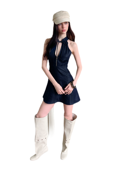 Sleeveless Halter Dress