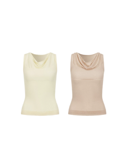 Cowl Mesh Knit Tank