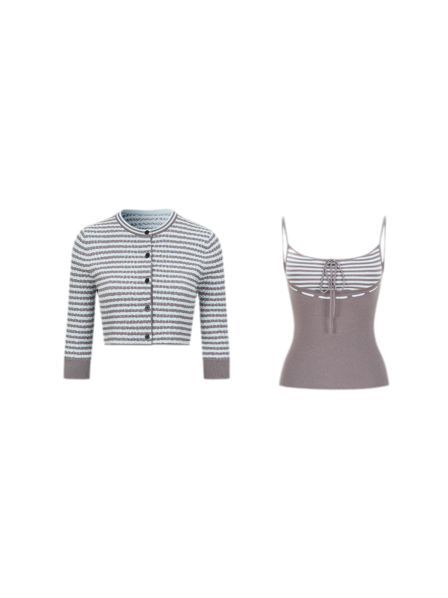 Textured Stripe Knit Set