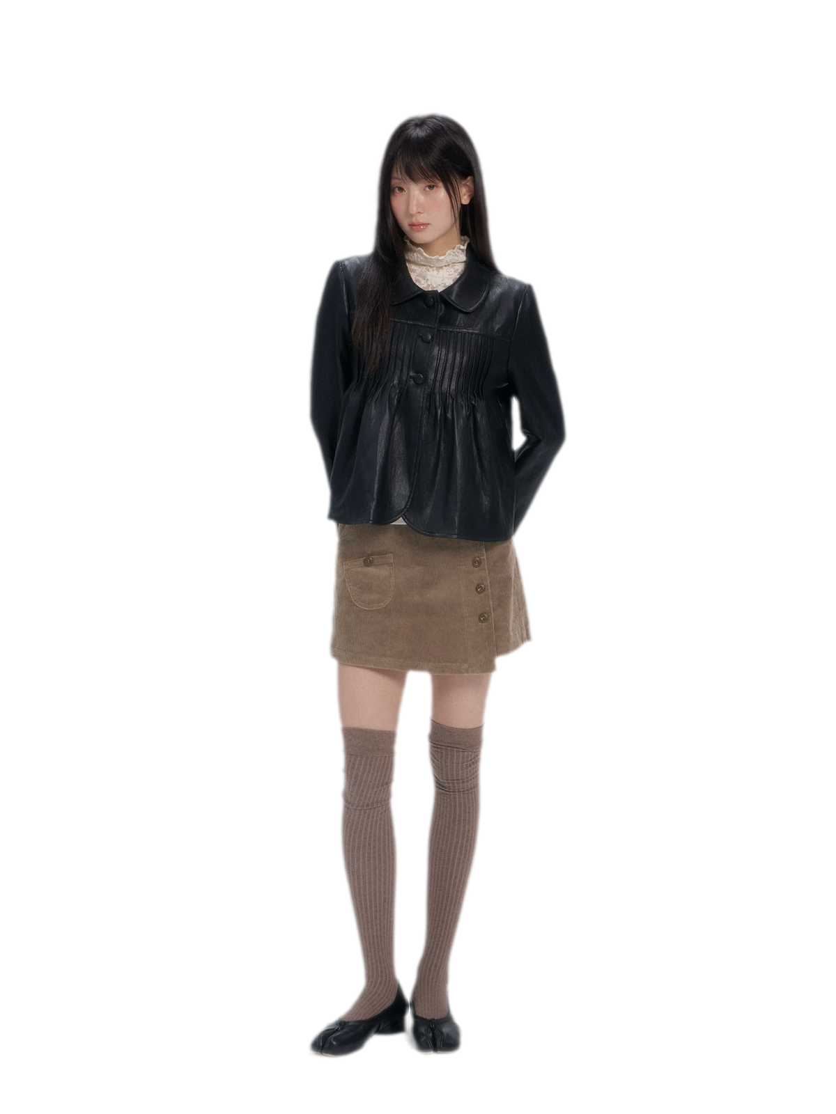Corduroy High-Waist Mini Skort