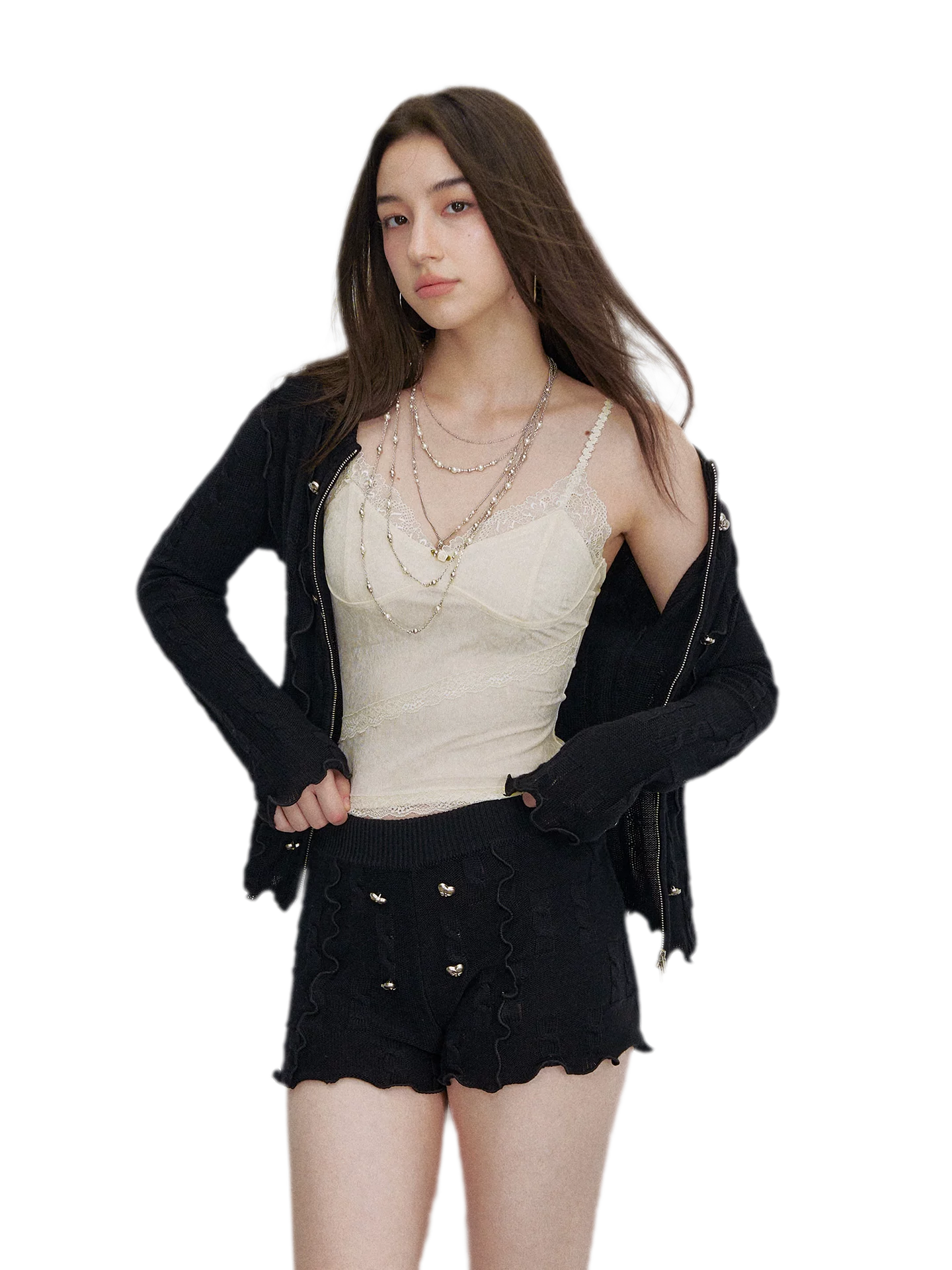 Heart Button Knit Set