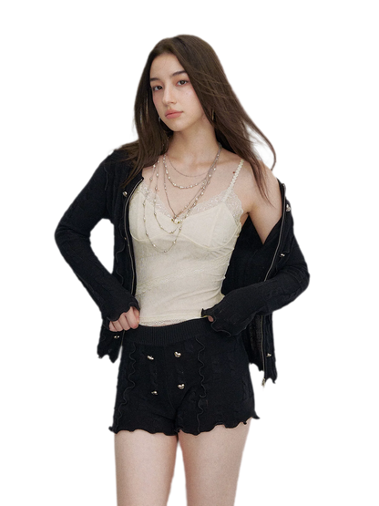 Heart Button Knit Set