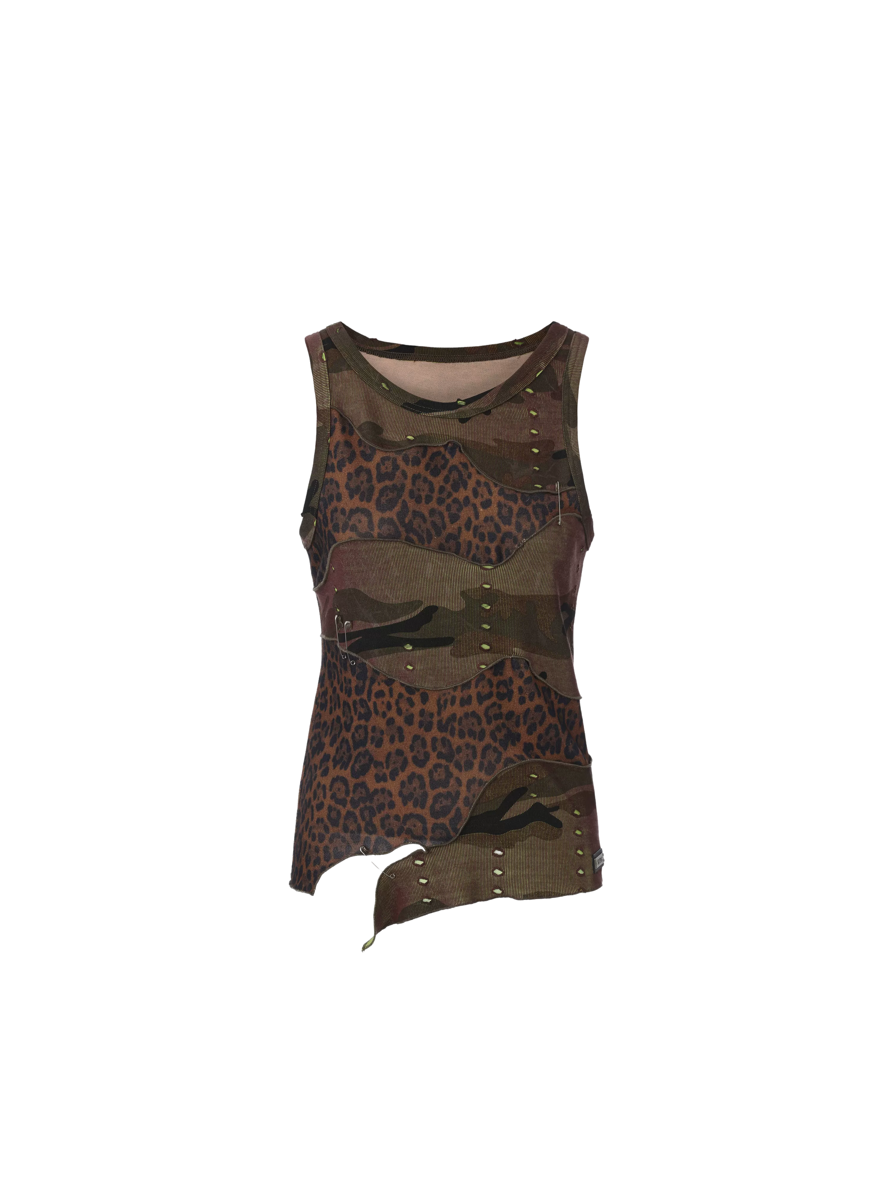 Lightweight Patchwork Leopard Camouflage Tank Top