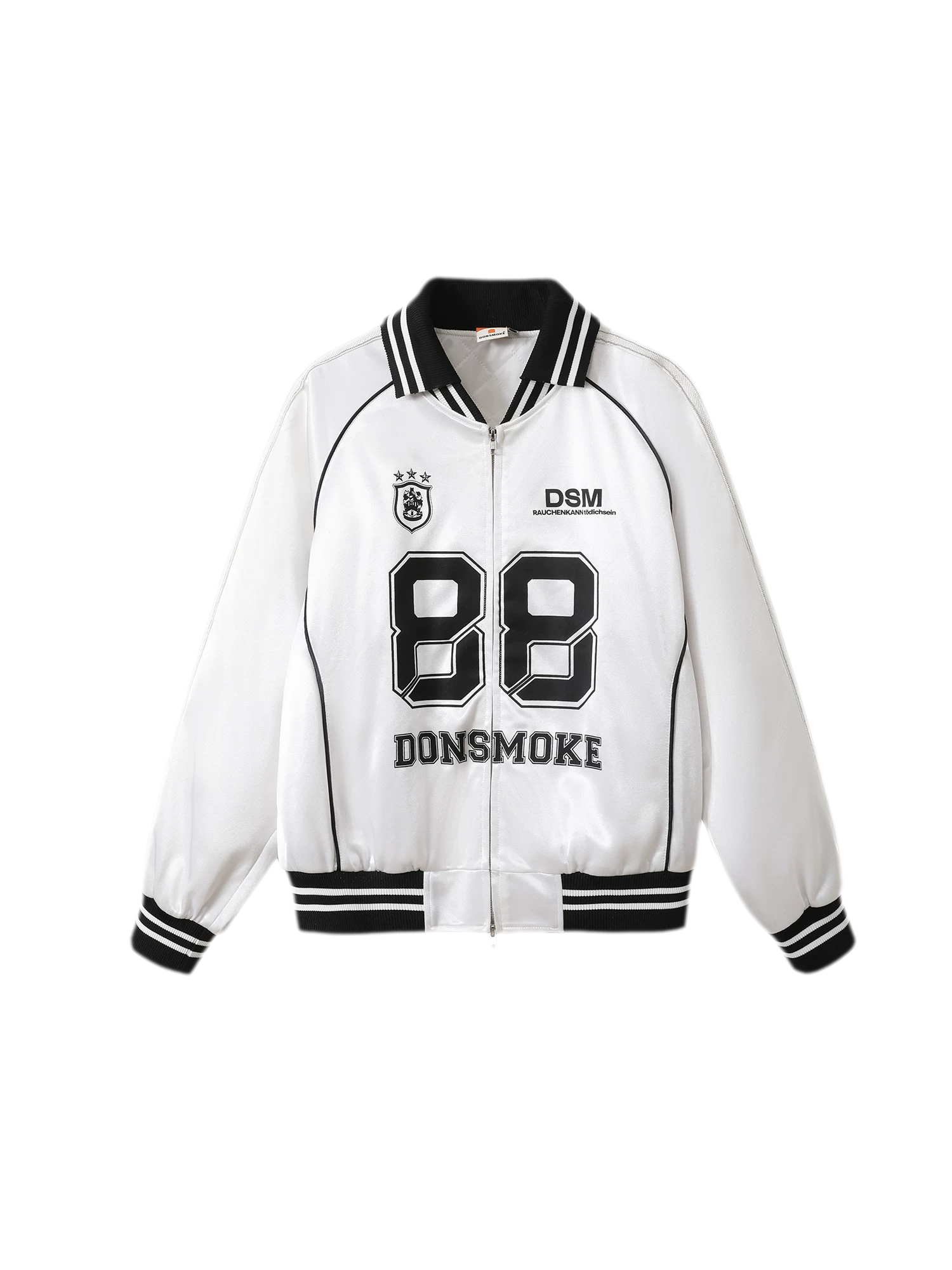 Glossy Cropped Baseball Jacket