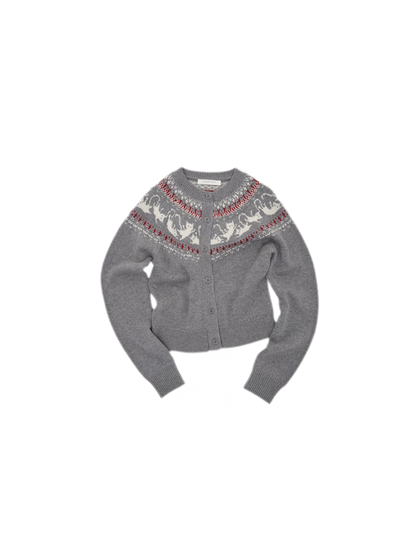 Gilet à motif chat Fair Isle