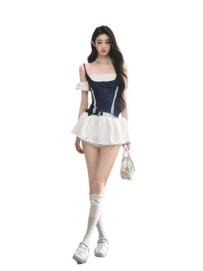 Corset Waist Puff Top