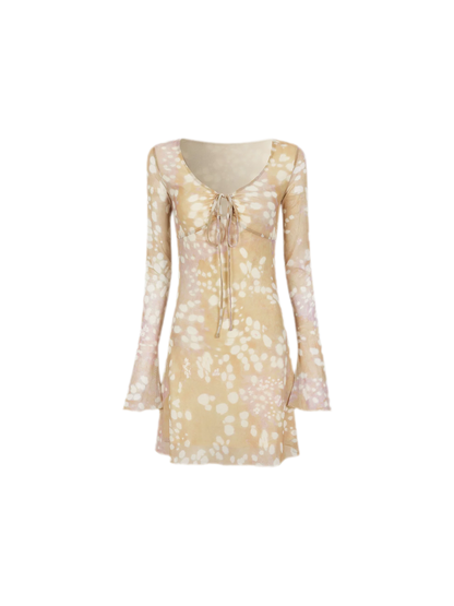 Deer Print Lace Halter Dress