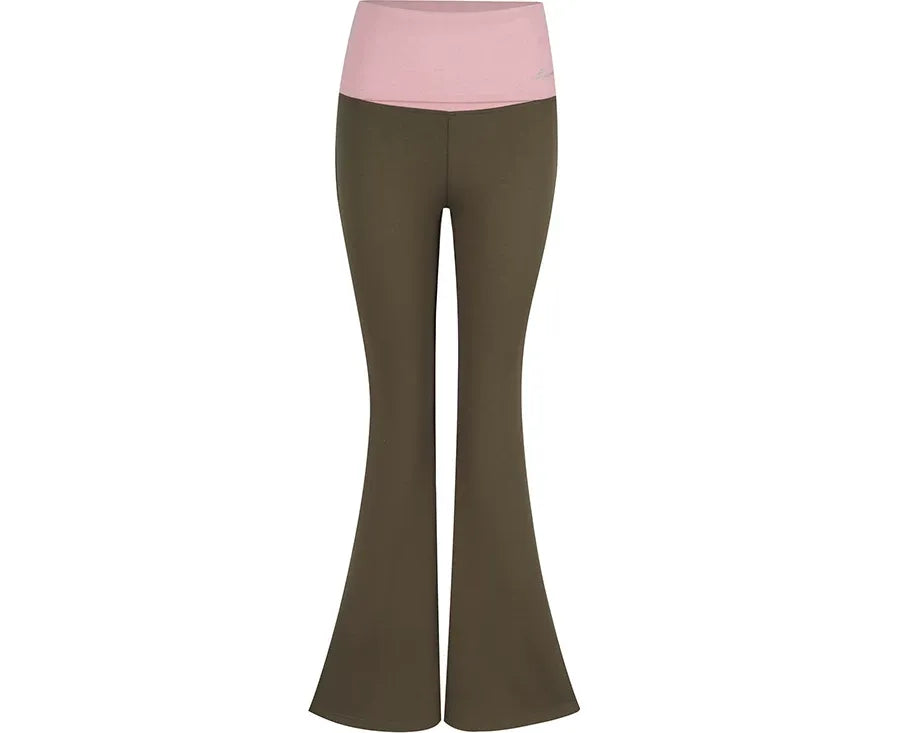 Rhinestone Flared Yoga Pants