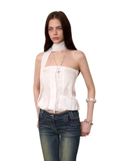 Sheer Bustier Strapless Top