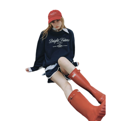 Embroidered Graphic Crewneck Sweatshirt