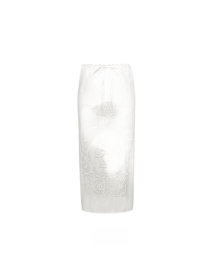 Burnout Graphic Midi Knit Skirt