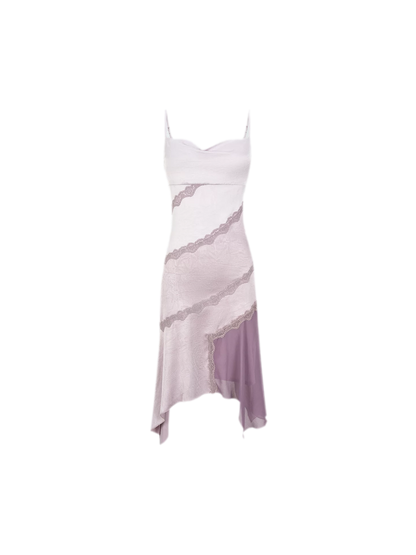 Asymmetric Satin Cami Dress